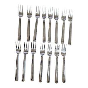 Set Of 15 Three Prong Stainless Steel Salad Forks